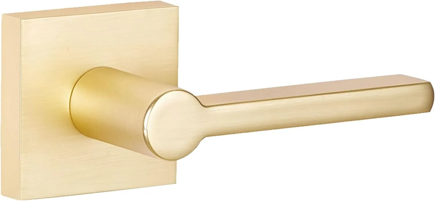 Sure-Loc VN101 Verona Passage Door Lever Set with Square Rose - Satin Brass