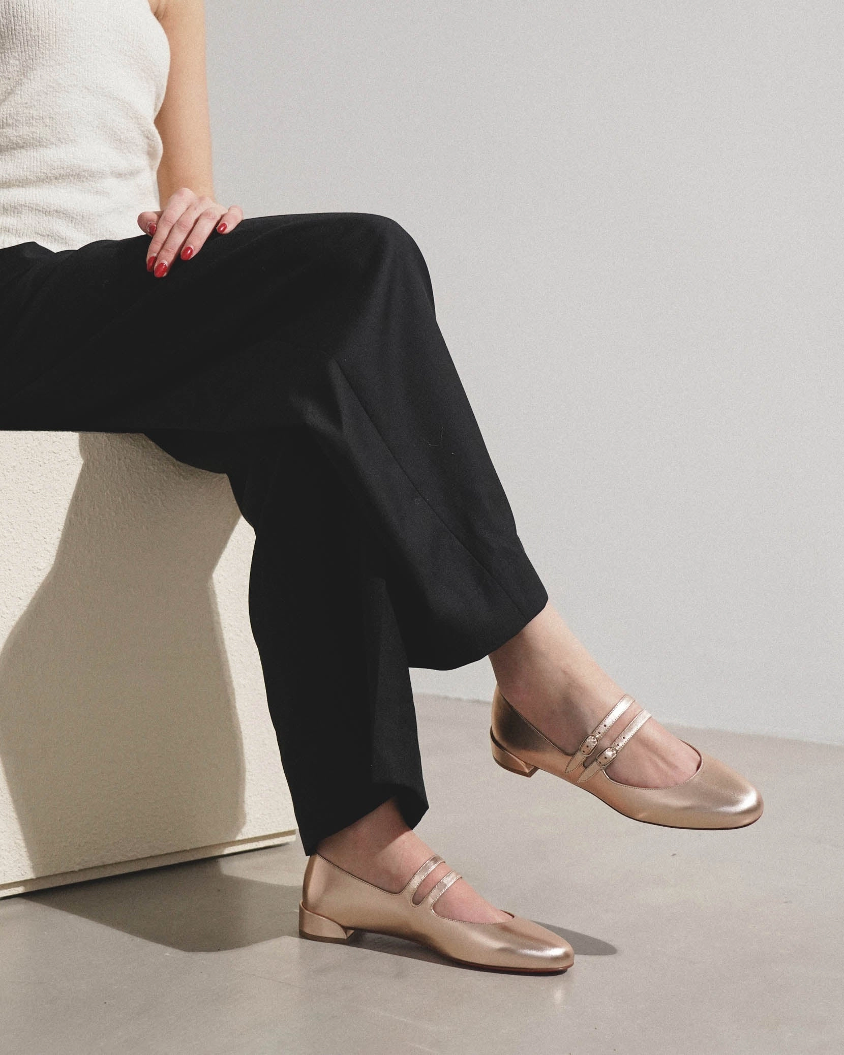Sweet Jane pink metallic flats