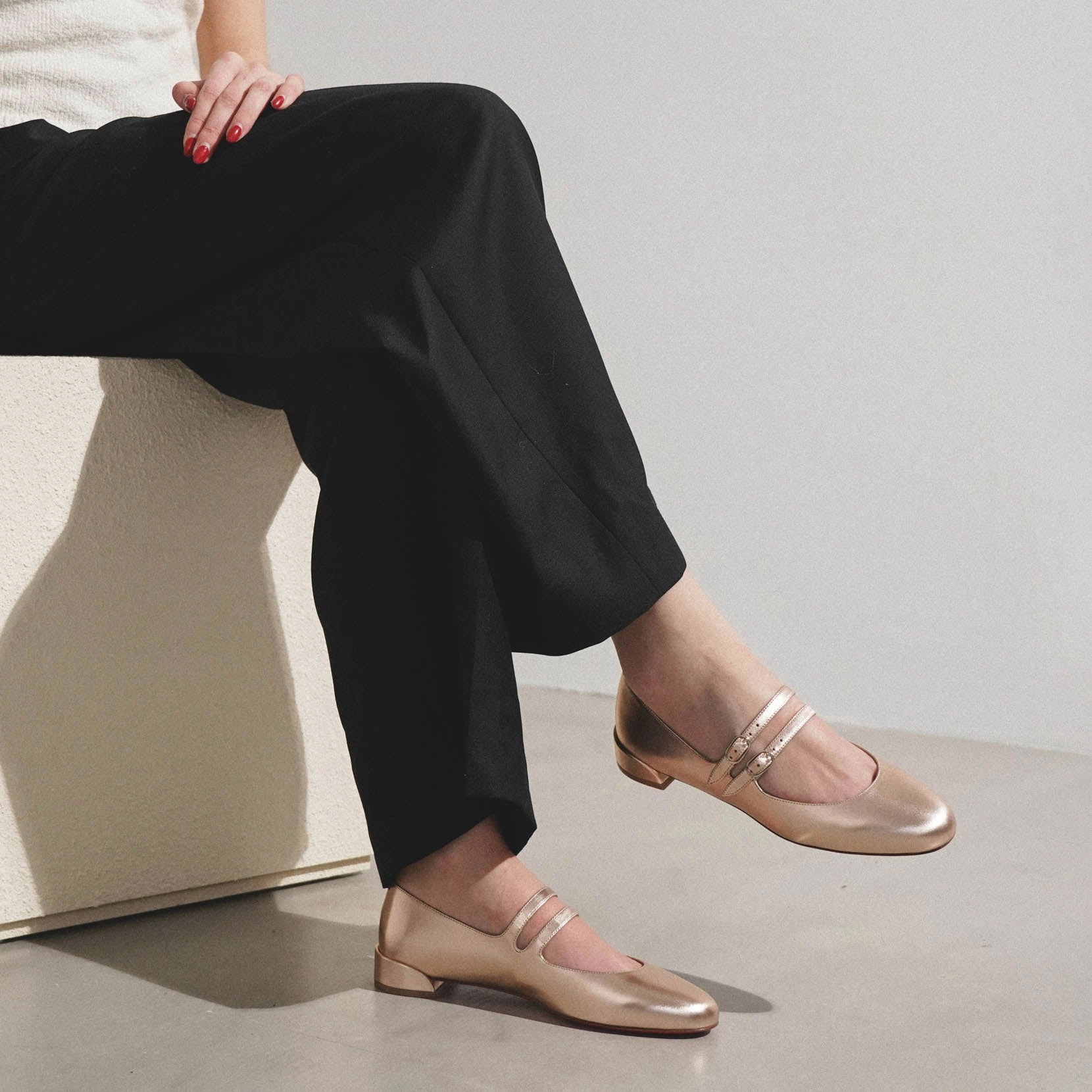 Sweet Jane pink metallic flats