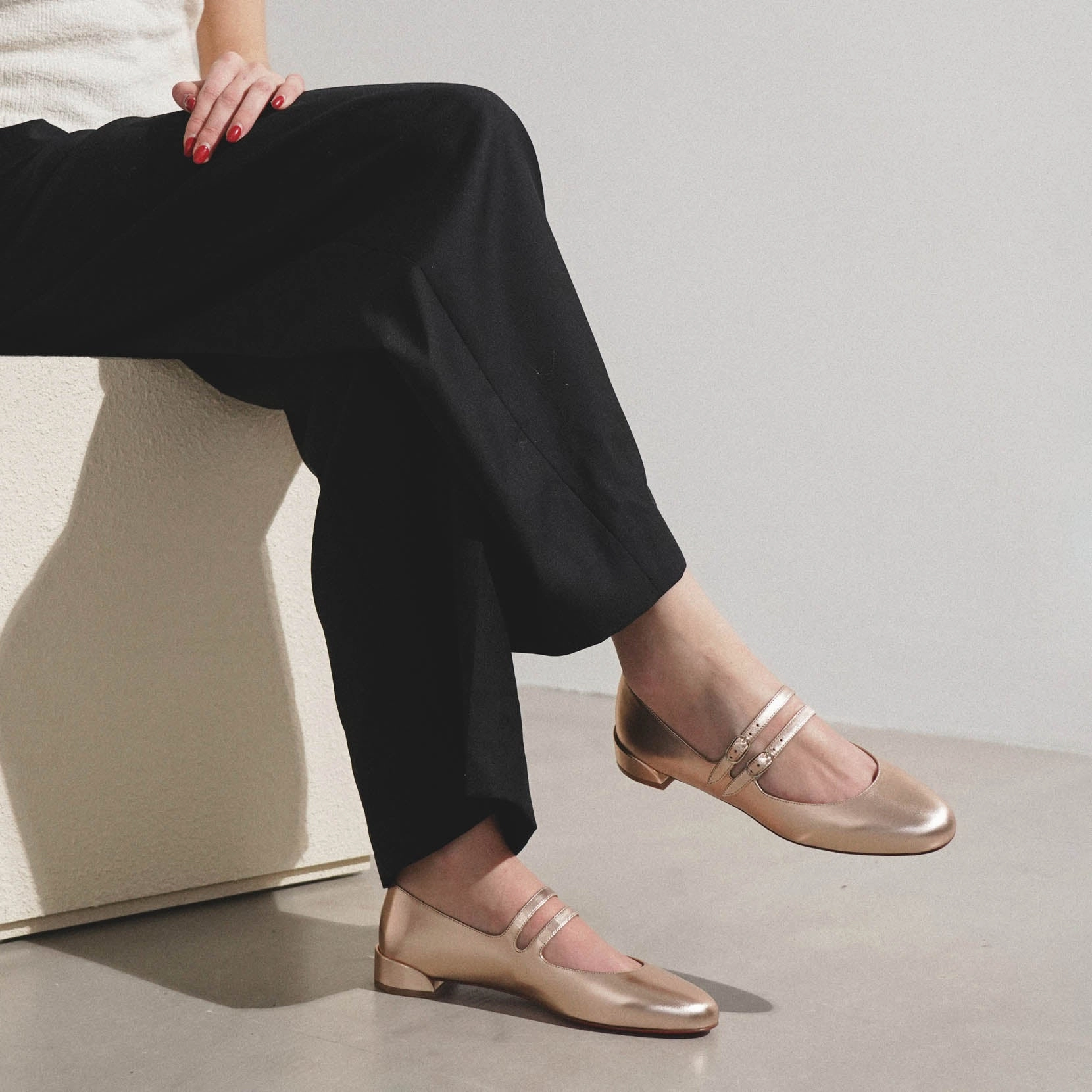 Sweet Jane pink metallic flats