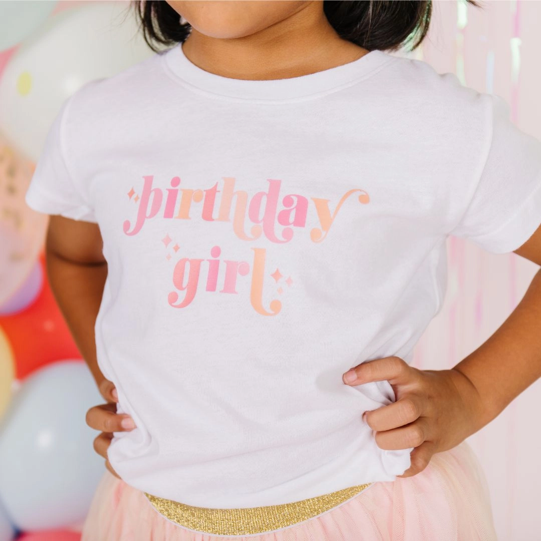 Sweet Wink Birthday Girl Blush S/S White Tee