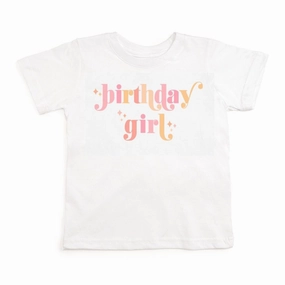 Sweet Wink Birthday Girl Blush S/S White Tee