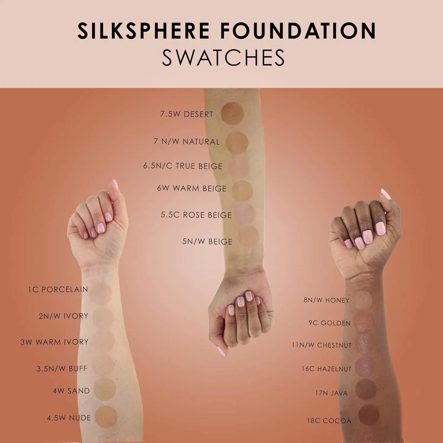 TEMPTU SilkSphere Airbrush Foundation: Long-Lasting Liquid Makeup, Medium to Full Coverage, 4-In-1 Formula Foundation, Primer, Concealer & Correcto, Luminous, Dewy Finish, Available in 18 Shades