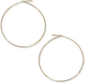 Thin Hoop Earrings for Women - Hypoallergenic Lightweight Wire Threader Loop Drop Dangles - Safe for Sensitive Ears - Plated in 925 Sterling Silver or 18K Gold