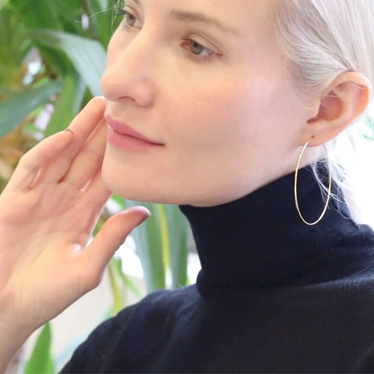 Thin Hoop Earrings for Women - Hypoallergenic Lightweight Wire Threader Loop Drop Dangles - Safe for Sensitive Ears - Plated in 925 Sterling Silver or 18K Gold