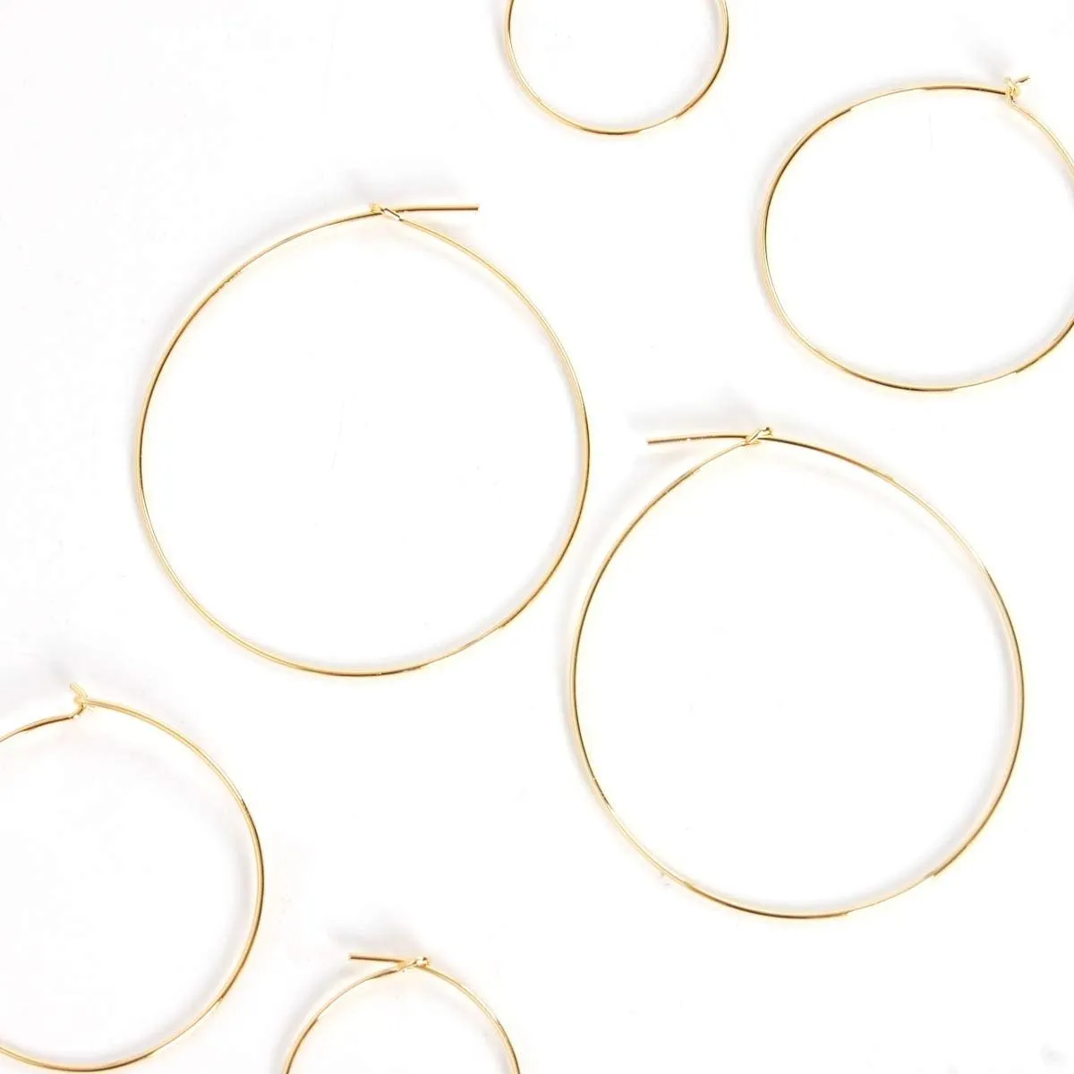 Thin Hoop Earrings for Women - Hypoallergenic Lightweight Wire Threader Loop Drop Dangles - Safe for Sensitive Ears - Plated in 925 Sterling Silver or 18K Gold