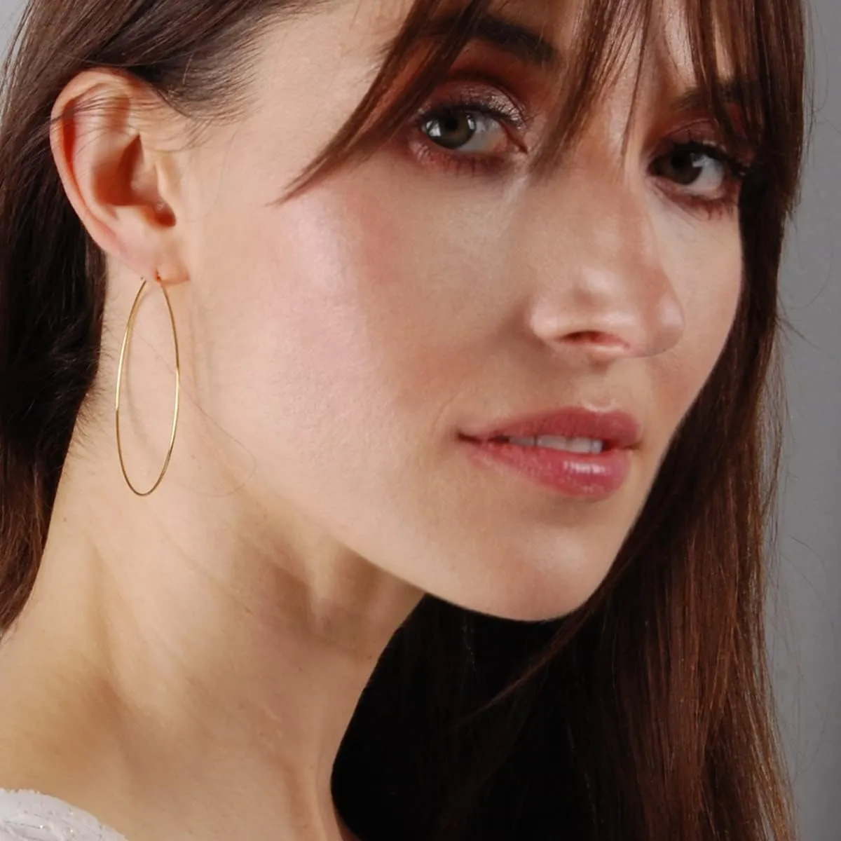 Thin Hoop Earrings for Women - Hypoallergenic Lightweight Wire Threader Loop Drop Dangles - Safe for Sensitive Ears - Plated in 925 Sterling Silver or 18K Gold