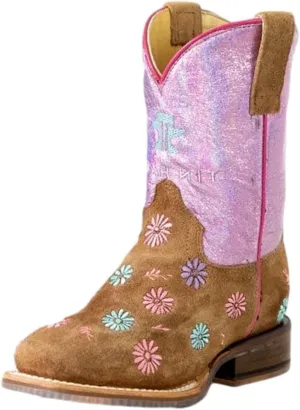 Tin Haul Western Boots Girls Floral Pony Brown 14-119-0102-5071 BR