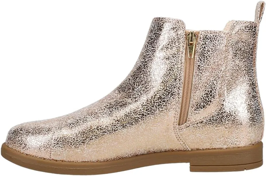 TOMS Kids Girls Charlie Metallic Round Toe Pull On Casual Boots Ankle - Gold