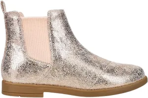 TOMS Kids Girls Charlie Metallic Round Toe Pull On Casual Boots Ankle - Gold