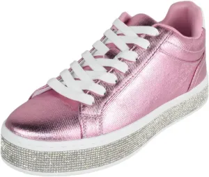 TOP Moda Shoes Women Flat Fashion Platform Sneakers Crystals Rhinestone Bling Lace Up Aerie-1