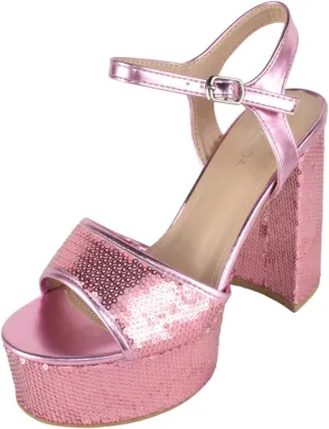 TOP Moda Women Block Chunky Thick High Heels Sandals Open Toe Platform Ankle Strap Strappy Jasmine-1