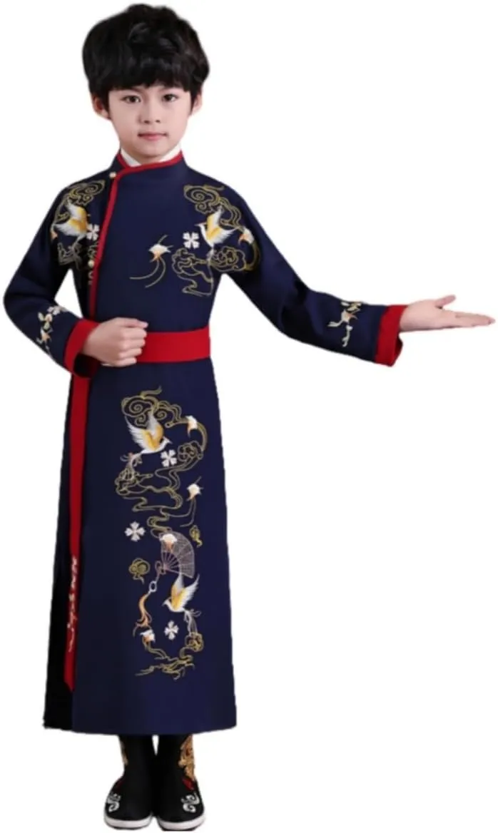 Traditional Chinese Hanfu for Kids, Ancient Costume with Embroidery, Sizes 110-170