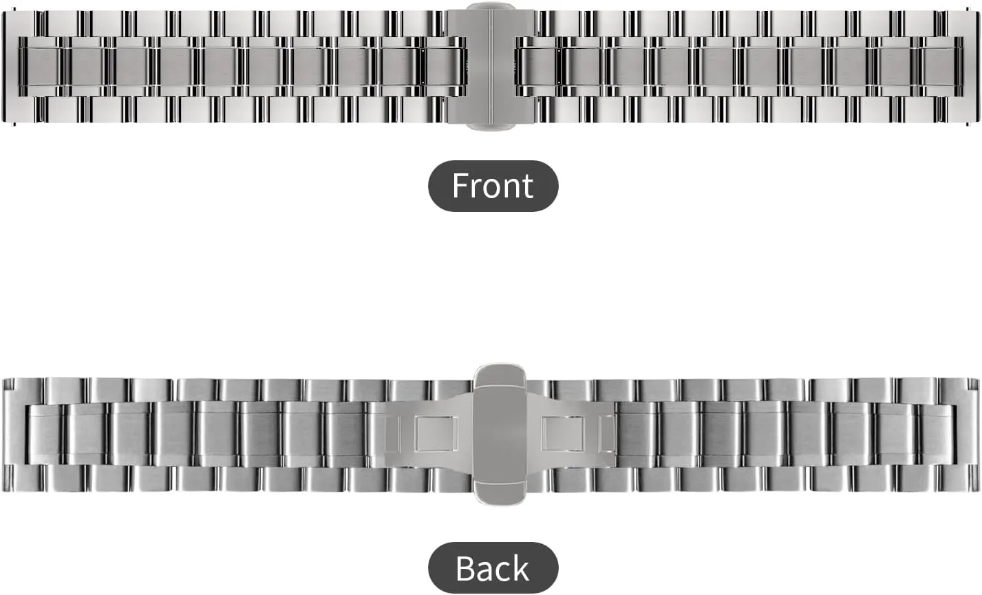 TStrap Metal Watch Band – Quick Release Watch Bands for Men Women - Stainless Steel Smart Watch Strap Bracelet Replacement Polished - 12mm ... 20mm 22mm 24mm