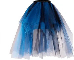 Tulle Skirts for Women High Low 50s Vintage Colorful Tutu Petticoat Ballet Bubble Dance Skirt for Cosplay Party