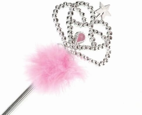 U.S. Toy Princess Wand with Pink Feathers and Star