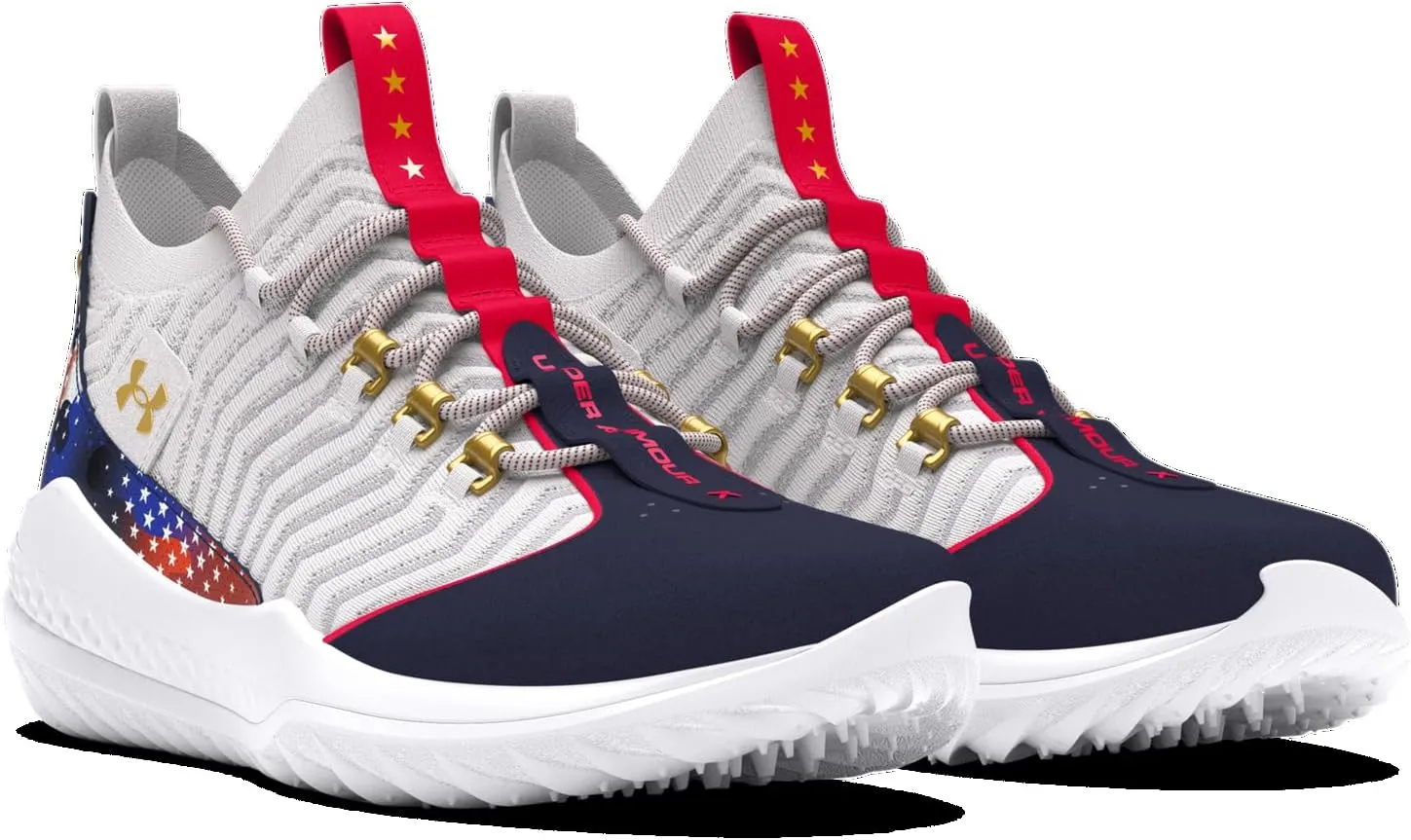 Under Armour Harper 9 Turf USA - Men's (White/Metallic Gold/Midnight Navy)