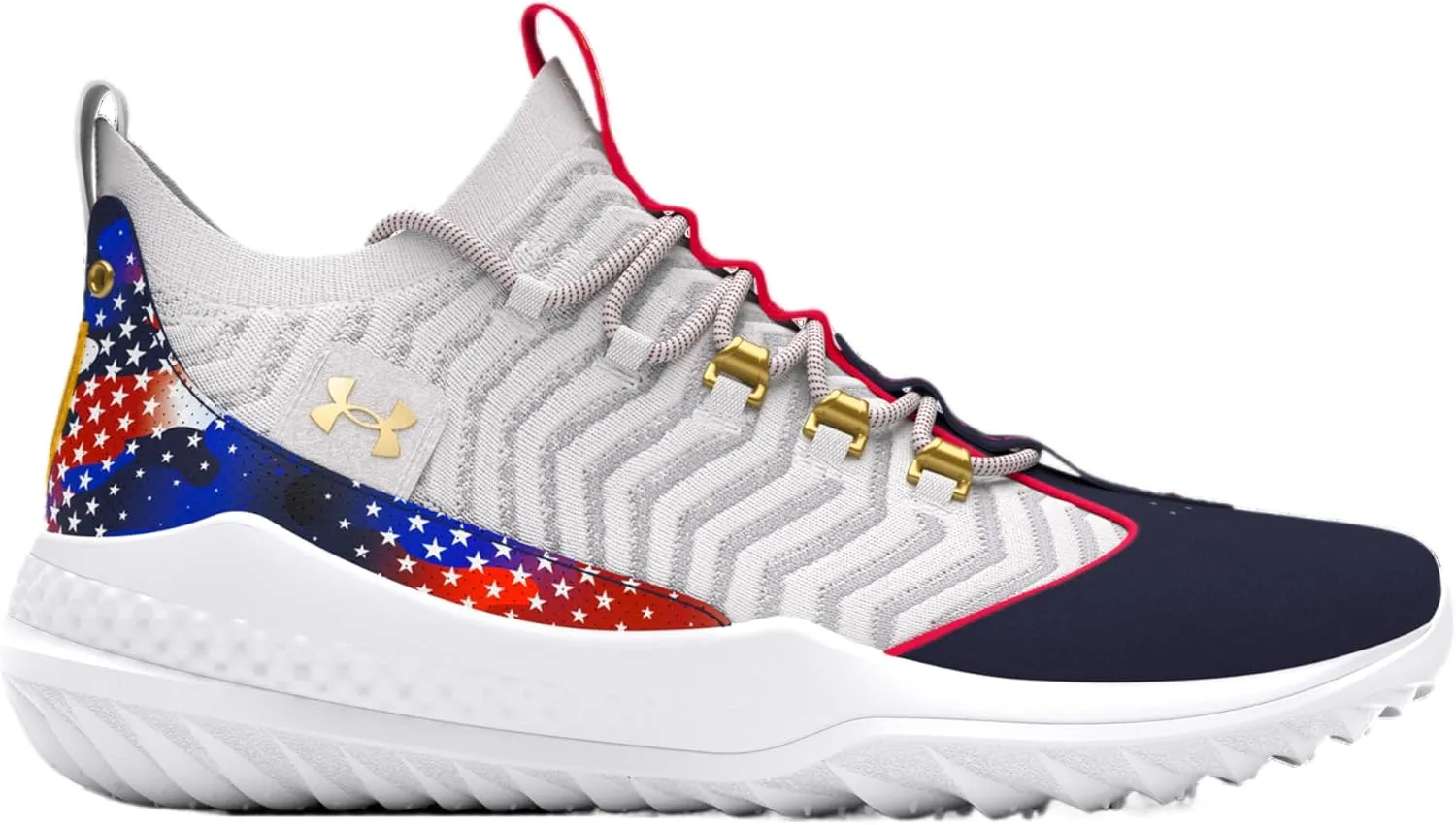 Under Armour Harper 9 Turf USA - Men's (White/Metallic Gold/Midnight Navy)