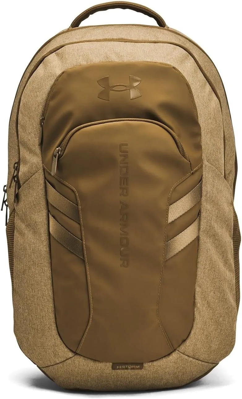 Under Armour Hustle 6.0 Pro Backpack, Coyote Brown Full Heather/Coyote/Metallic Gold, One Size Fits Most
