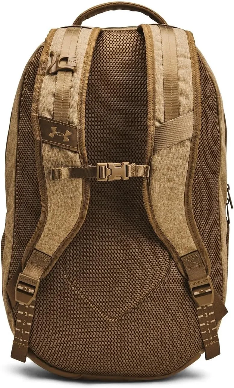 Under Armour Hustle 6.0 Pro Backpack, Coyote Brown Full Heather/Coyote/Metallic Gold, One Size Fits Most