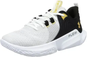 Under Armour UA FLOW FUTR X 2 Basketball Shoes, White / Black / Metallic Gold, 26.0 cm