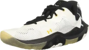 Under Armour Unisex UA Spawn 4 Basketball Shoe White/Black/Metallic Gold - 3025345-100