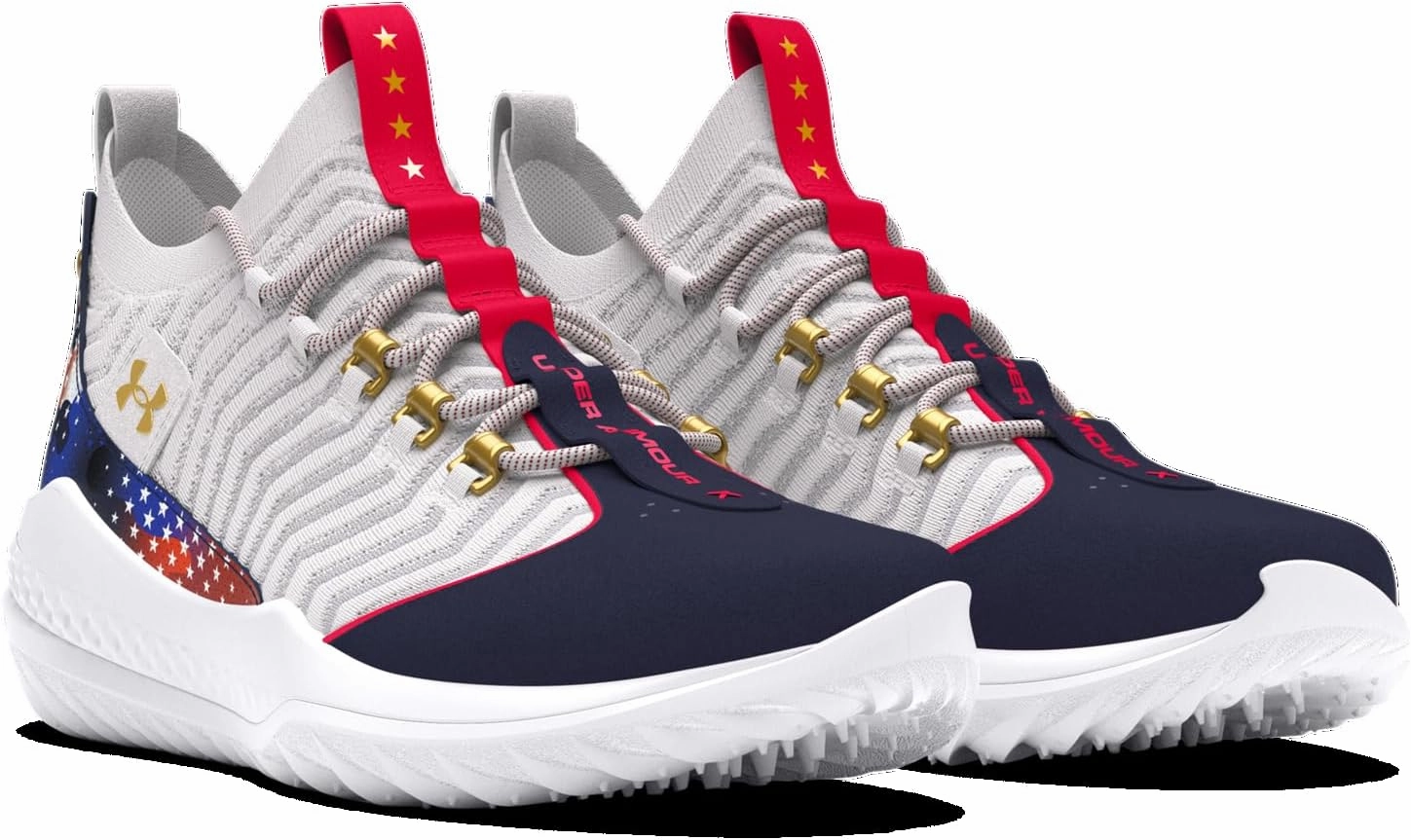 Under Armour Harper 9 Turf USA - Men's (White/Metallic Gold/Midnight Navy)