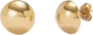 Uno de 50 18K Gold-Plated Bubble Stud Earrings, Spherical Design, Ser Intrepida Collection