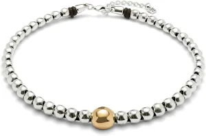 Uno de 50 Sterling Silver-plated & 18K Gold-Plated Beaded Necklace, Graduated Bubble Design, 16" Extends to 18", SER INTREPIDA
