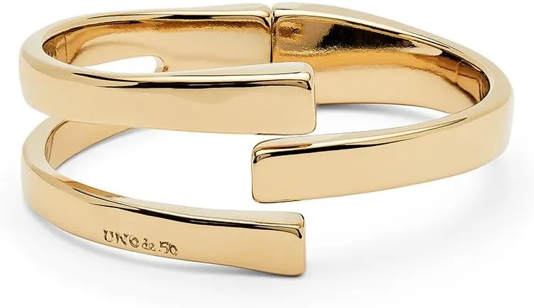 UNOde50 18K Gold-Plated Statement Bracelet, Rigid Design, SER ORIGINAL Collection