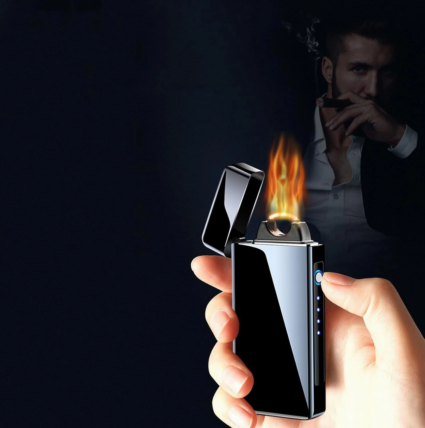 USB Rechargeable Lighter Plasma Arc Electric Metal Fashion Windproof Lighters for Women Men Smoke Festival Gift (Color : Pink)