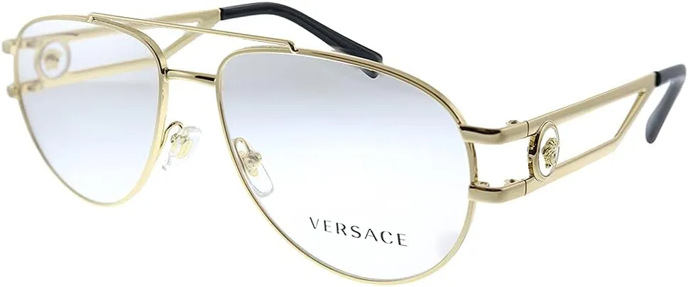 Versace VE 1269 1002 Gold Metal Aviator Eyeglasses 57mm