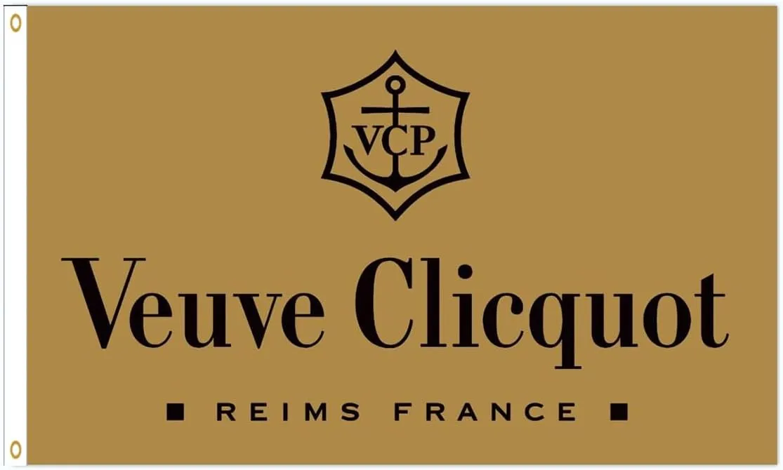 Veuve Flag 3x5ft Clicquot Banner for Garage Indoor Outdoor Champagne Wine Bar Advertising Liquor Store Man Cave Wall Decoration