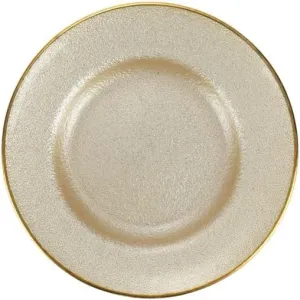 Vietri Metallic Glass Pearl Salad Plate, 8.5" D Elegant Wedding Dessert Appetizer & Sandwich Dish