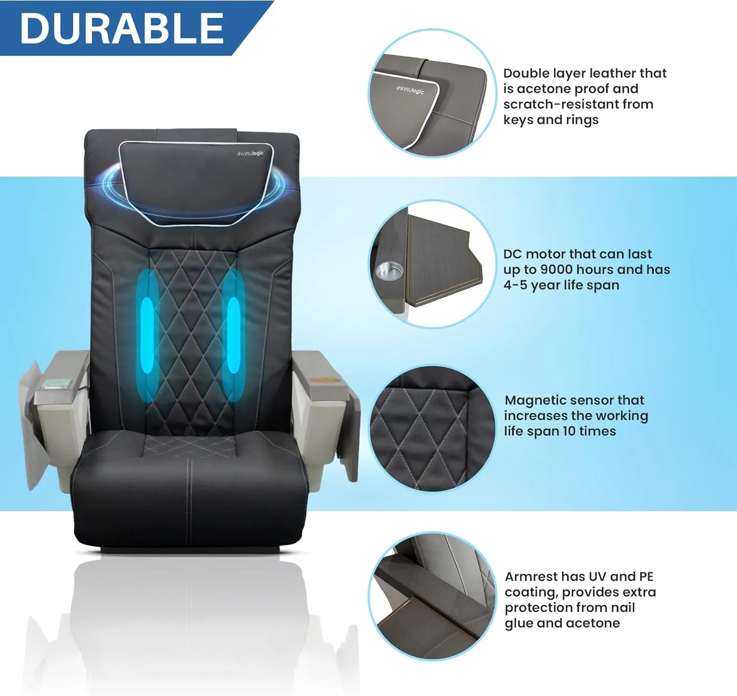 Viggo II FX Shiatsulogic Pedicure Chair Metallic Gold Stylish Pedicure Tub w/Discharge Pump & Pipe-Less Magnetic Jet Pedicure Spa, Black Cover Set