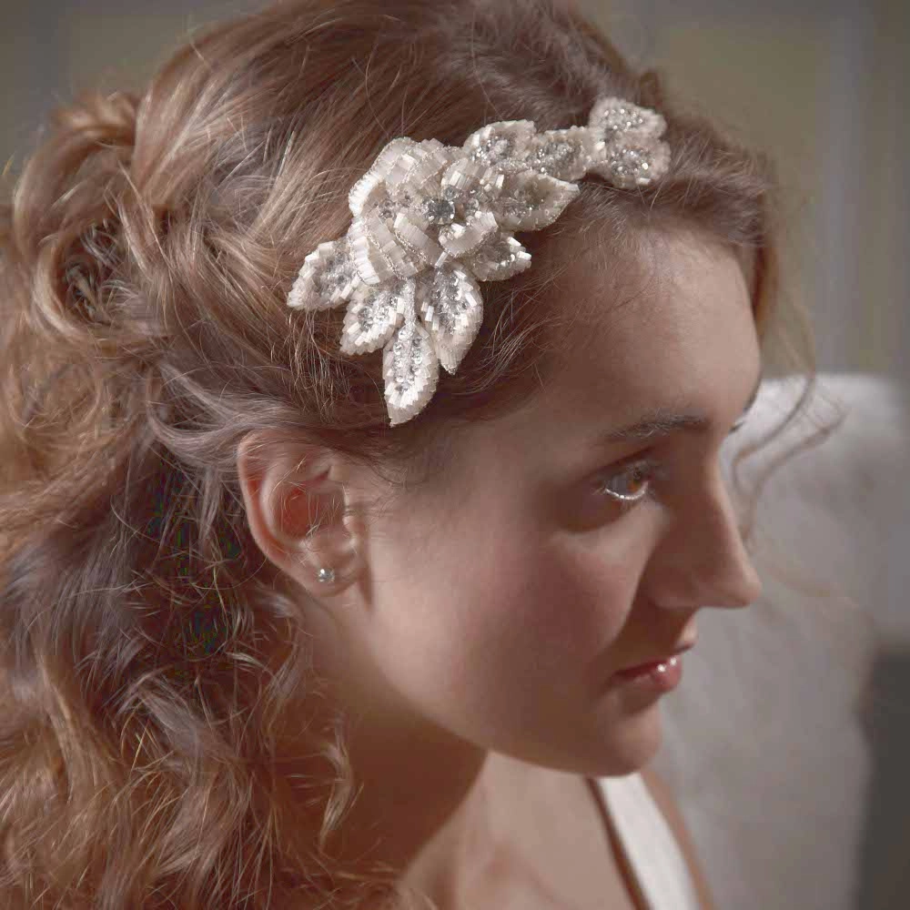 Vintage rose sweep headdress