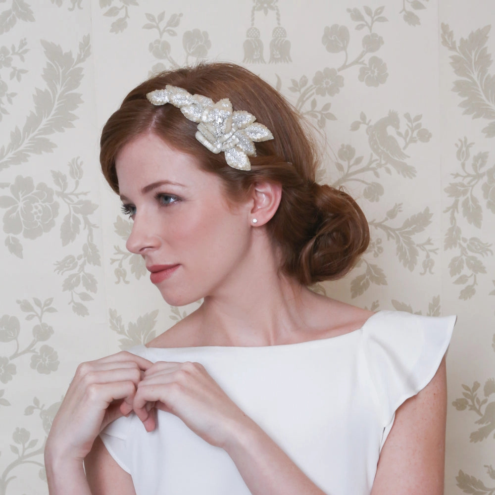 Vintage rose sweep headdress