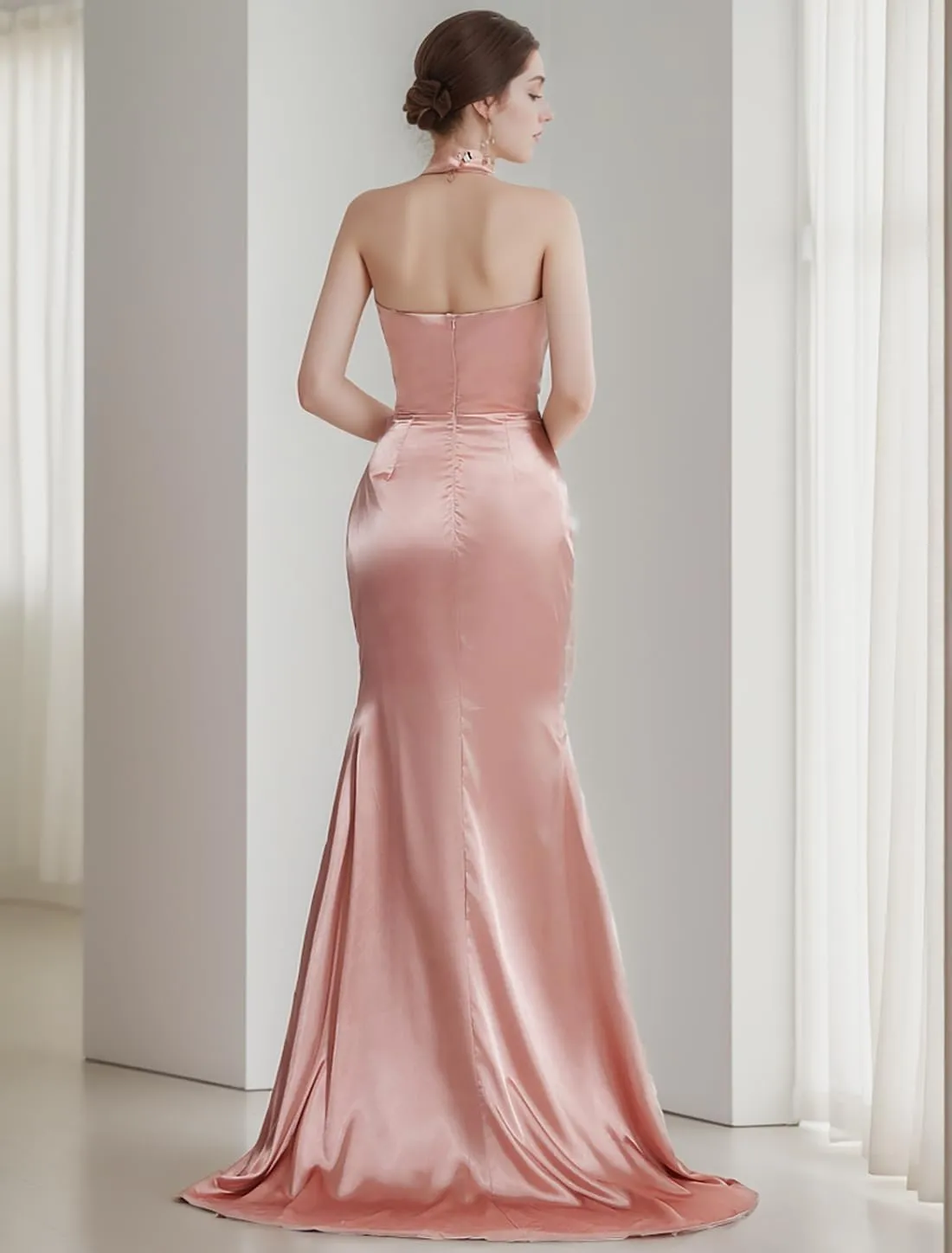 Wedding Guest Dresses for Women Formal Dresses 2024 Trendy Floor Length Sleeveless Satin Holiday Cocktail Dresses