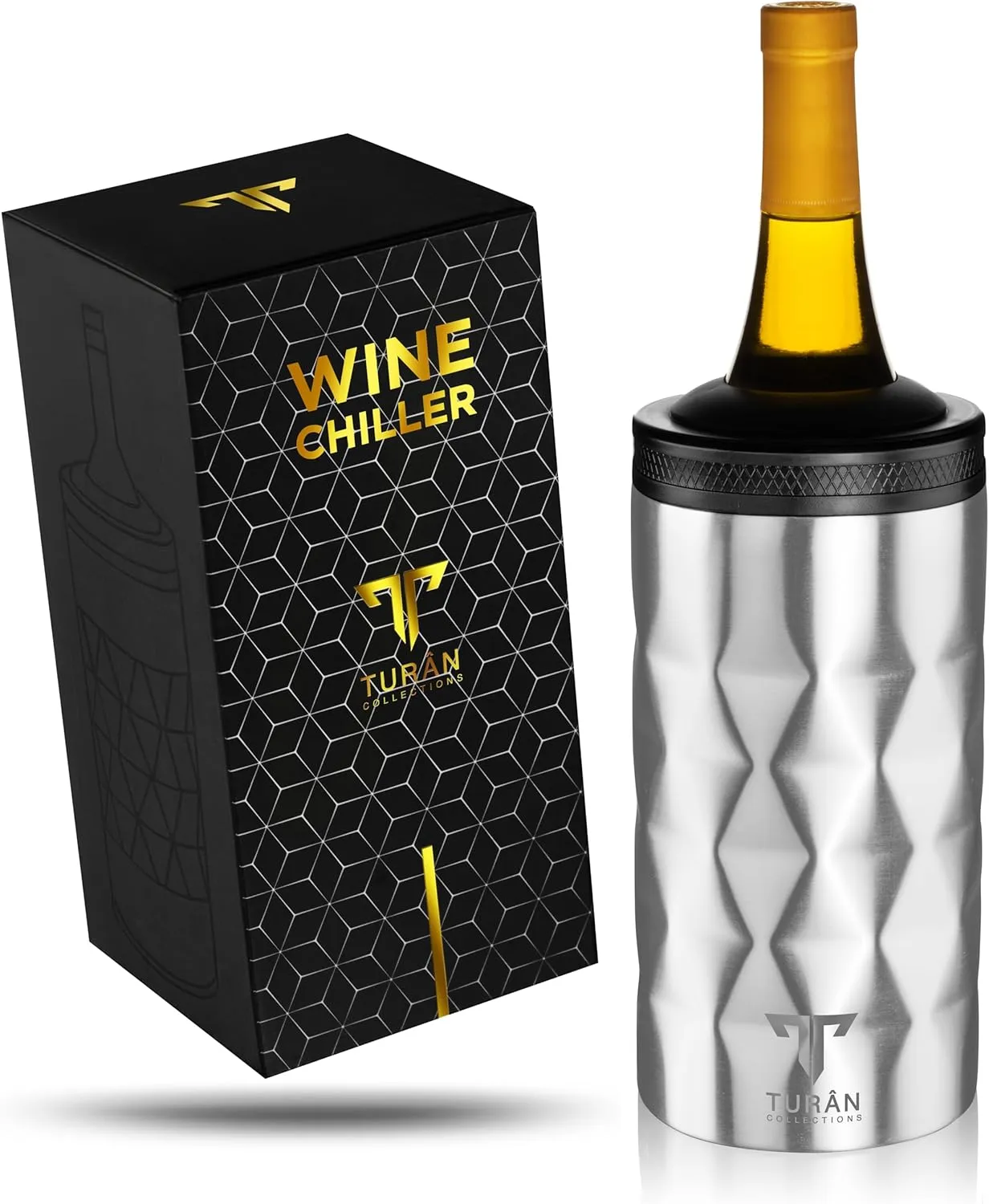 Wine Cooler - Insulated Portable Wine Chiller Bucket - Wine Chiller For Bottles Fits Standard 750ml Bottles - Iceless Champagne Bucket -A Perfect Christmas Gift For Wine Lovers