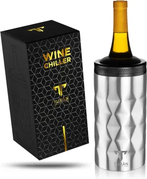 Wine Cooler - Insulated Portable Wine Chiller Bucket - Wine Chiller For Bottles Fits Standard 750ml Bottles - Iceless Champagne Bucket -A Perfect Christmas Gift For Wine Lovers