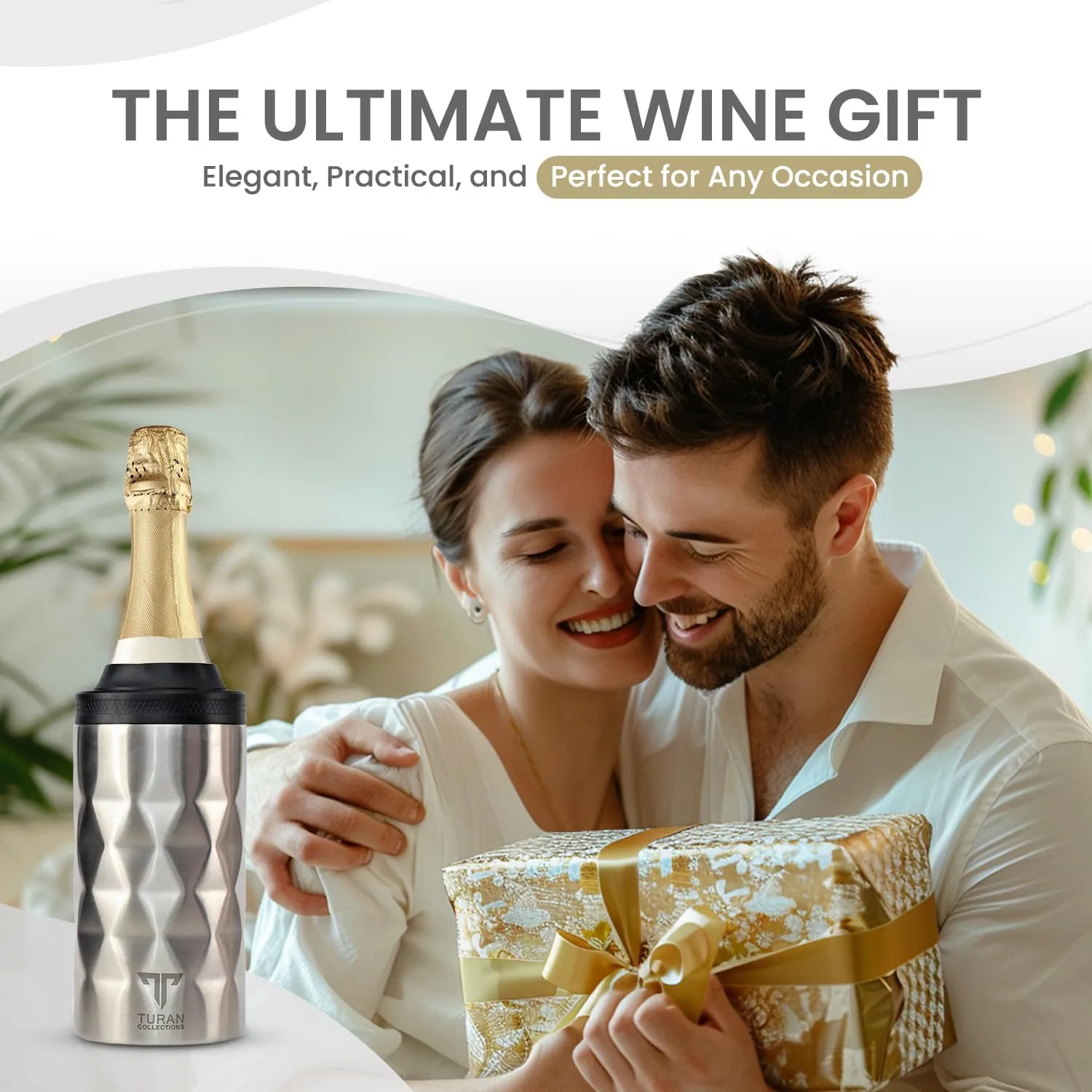 Wine Cooler - Insulated Portable Wine Chiller Bucket - Wine Chiller For Bottles Fits Standard 750ml Bottles - Iceless Champagne Bucket -A Perfect Christmas Gift For Wine Lovers
