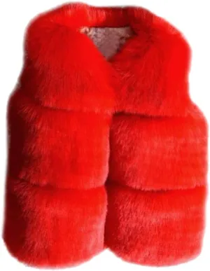 Winter Coats for Toddler Baby Girls Faux Fur Vest Winter Warm Coat Jacket Cute Thick Furry Kids Vest Dress Coat