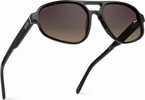WMP Eyewear - Women’s Retro Double Bridge Aviator Sunglasses with Polarized Lenses, Lightweight Frame, & Full UV Protection