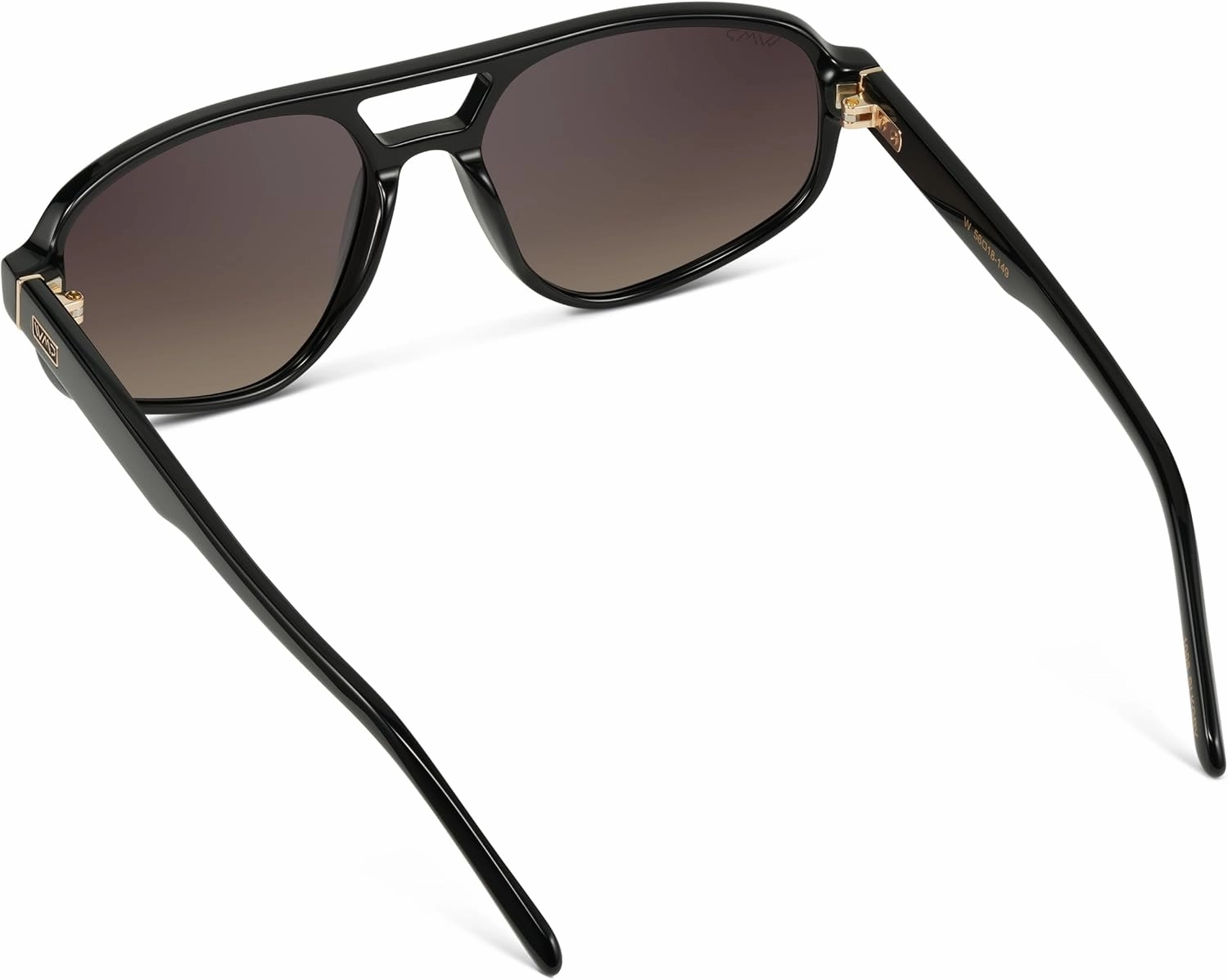 WMP Eyewear - Women’s Retro Double Bridge Aviator Sunglasses with Polarized Lenses, Lightweight Frame, & Full UV Protection