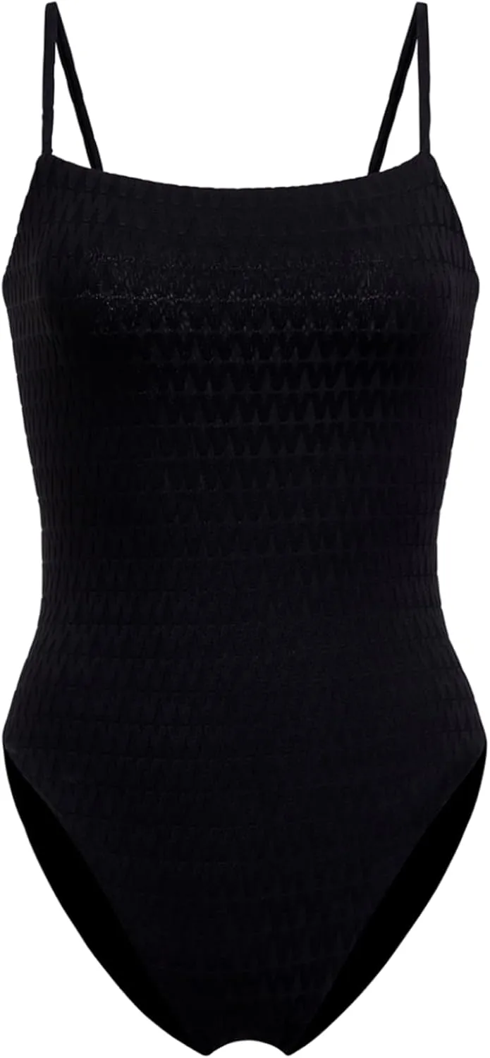 Wolford Logo Swim Beach Body for Women W Logo Shape High Cut Leg Openings Criss-Cross Back Gold Signature Beads Swimwear