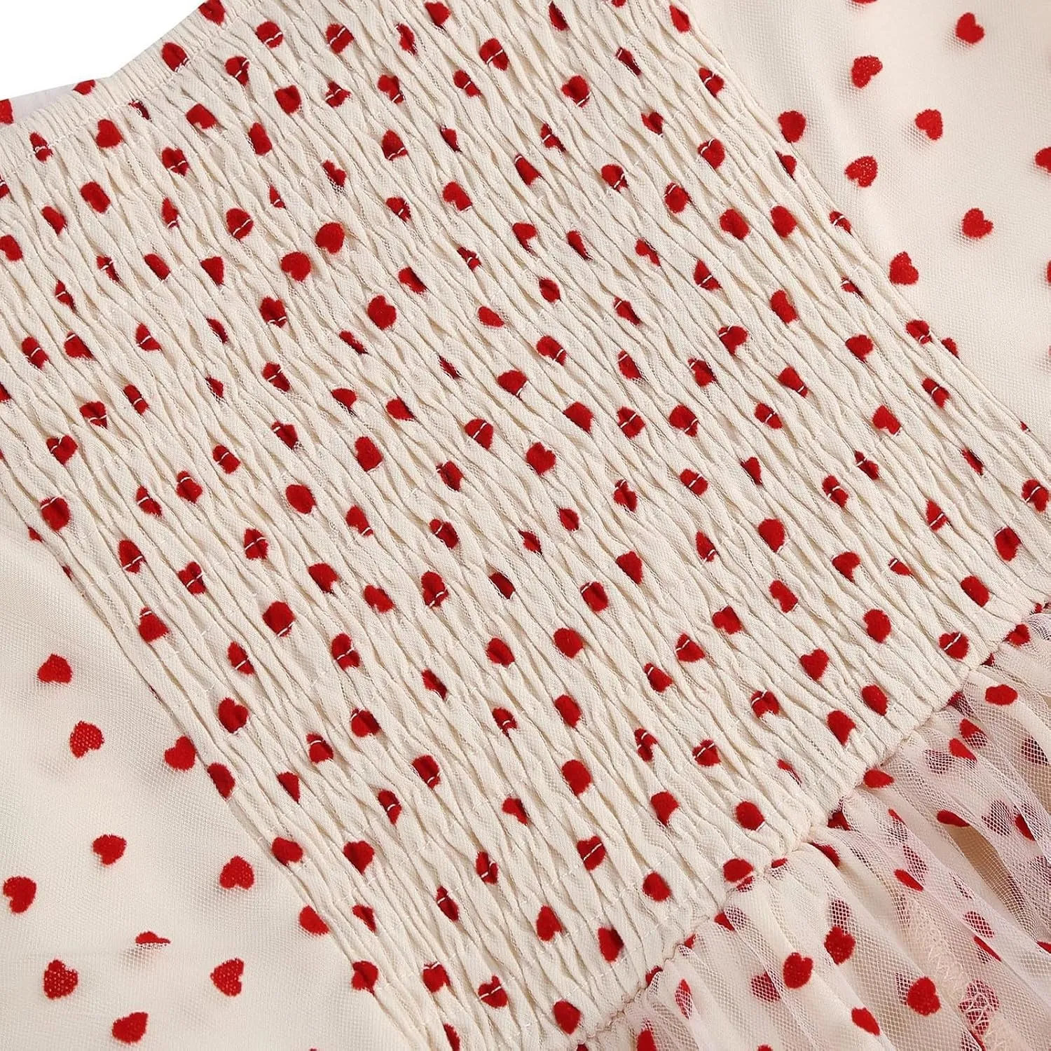 Women 1950s Vintage Puff Sleeve Heart Tulle Mesh Homecoming Swing Dress Lace Up Wedding Guest Cocktail Tea Party Dresses