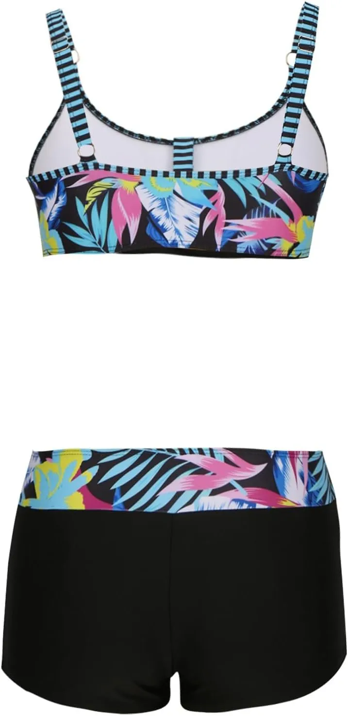 Women Bikini Sets Floral Print Strappy Back Set Two Piece Swimsuits Bathing Suits Summer Beach Swimwear