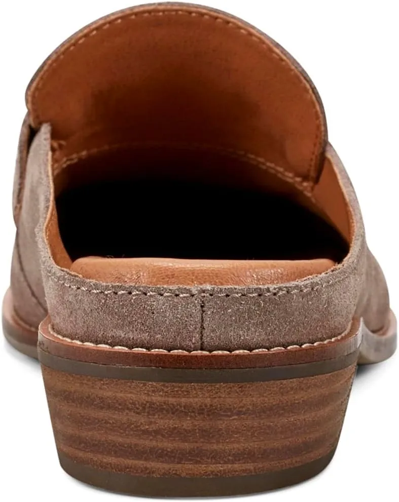 Women Flat Tassel Mules Closed Round Toe Slip On Fringe Loafers Backless 1 Inch Low Chunky Stacked Heeled Sandals Suede Metallic Slip-Ons Clogs Comfy Slide Slippers Daily Casual 4-11 M US