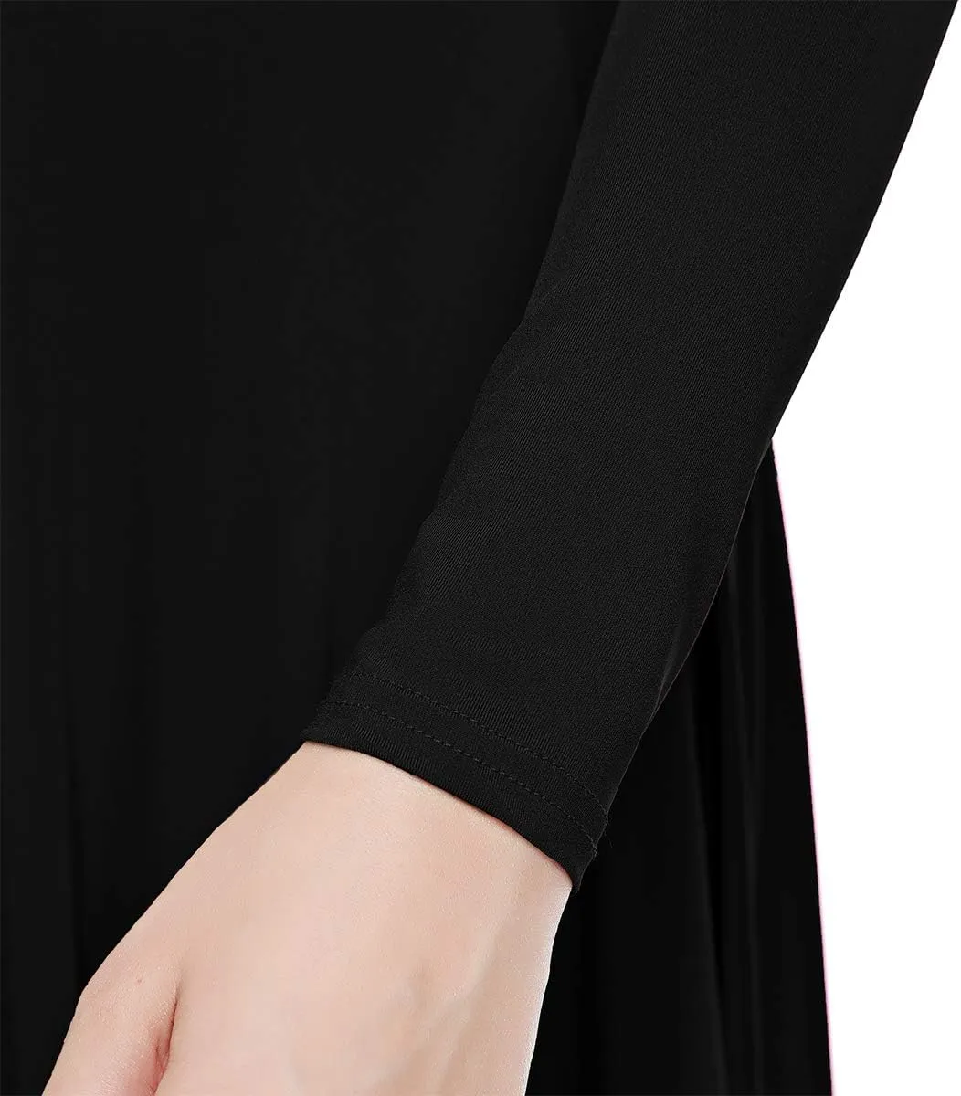 Women Metallic Cross Liturgical Praise Dance Dress Lyrical Dancewear Color Block Full Length Robe Worship Costume