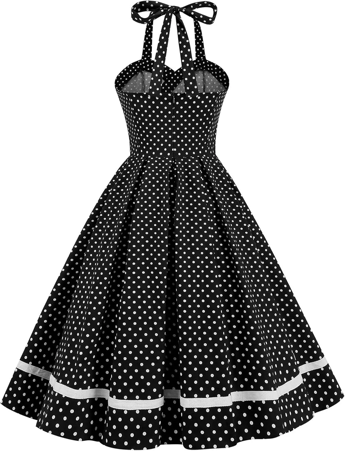 Women Vintage Dresses 1950s Retro Halter Audrey Hepburn 50's 60's Cocktail Swing Dress Sleeveless Tea Party Dress